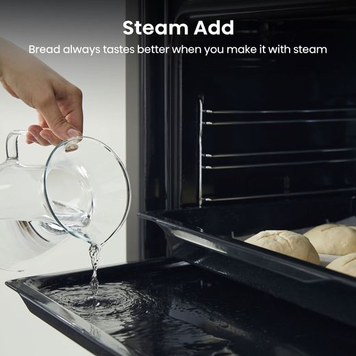 Hisense Built In Electric Single Oven - Black - Annotation - Steam add